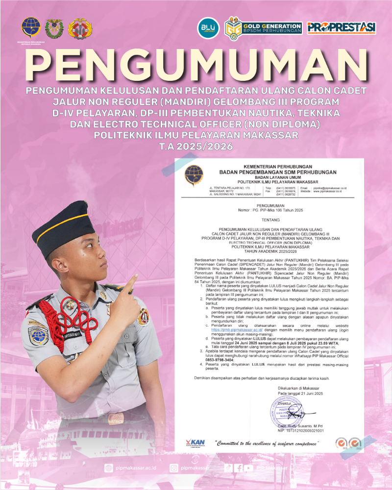 PIP Makassar - POLITEKNIK ILMU PELAYARAN MAKASSAR